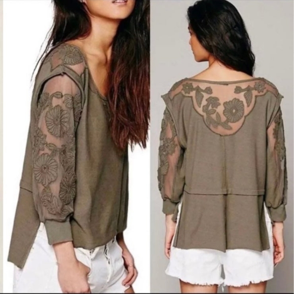NWOT FREE PEOPLE NEW ROMANTICS TROPICALI TOP - Picture 8 of 8